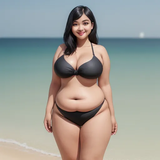 Photo format converter beautiful smiling woman pear shaped dark olive