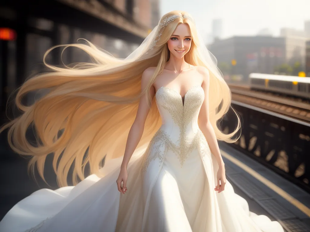 Photo format converter realistic woman extremely long hair endless