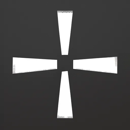 convert photo to 4k resolution - a cross made of white paper on a black background with a white border around it and a black background, by El Lissitzky