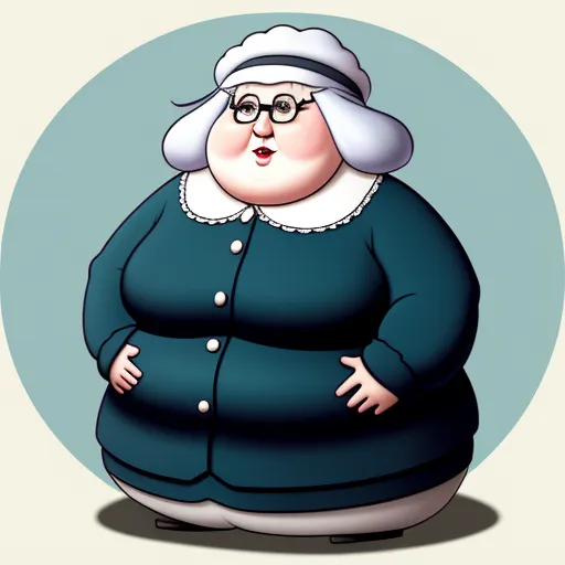 ai that generate images - a cartoon of a woman in a blue dress and hat with a big smile on her face and hands on her hips, by Fernando Botero