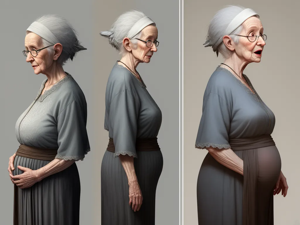 a woman with glasses and a gray dress is shown in three different angles, and the image shows a woman with a gray dress and a brown belt, by Pixar Concept Artists