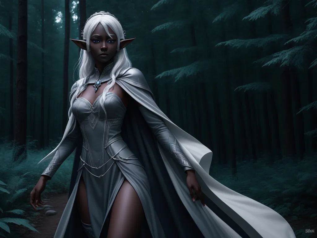 make image higher resolution - a woman in a white dress and a white cloak in a forest with trees and bushes, with a white hair and a white cloak, by François Louis Thomas Francia