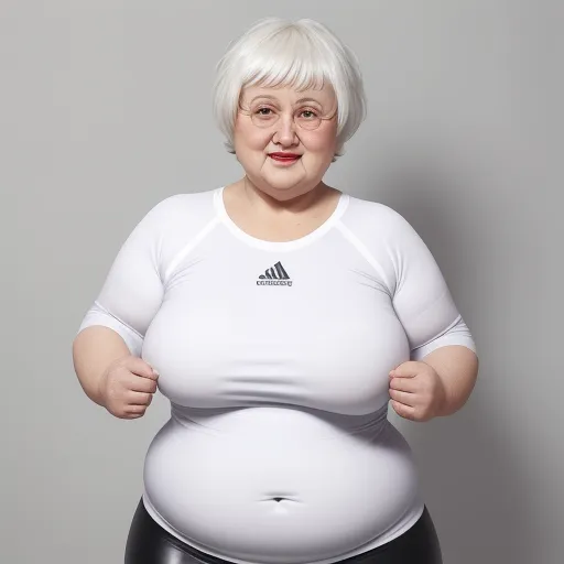 pic converter: old fat granny short hairstyle showing her big