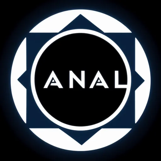 an analog logo with a circular design in the middle of it, and the word analog in the middle, by Pixar