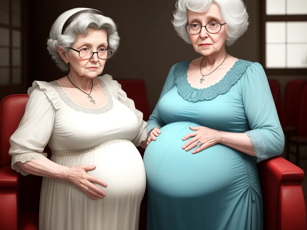 Convert Image Pregnant Granny Alone