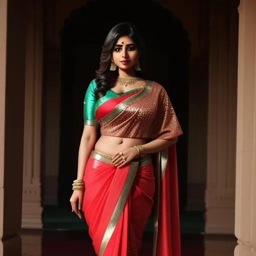 print 4k images: thick indian woman in saree with bigtight saree