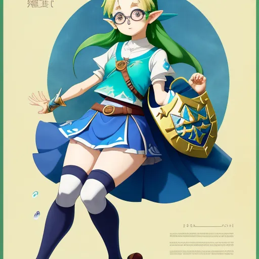 hd quality picture - a woman in a blue dress and glasses holding a purse and a baseball bat in her hand and a green background, by Hidari Jingorō