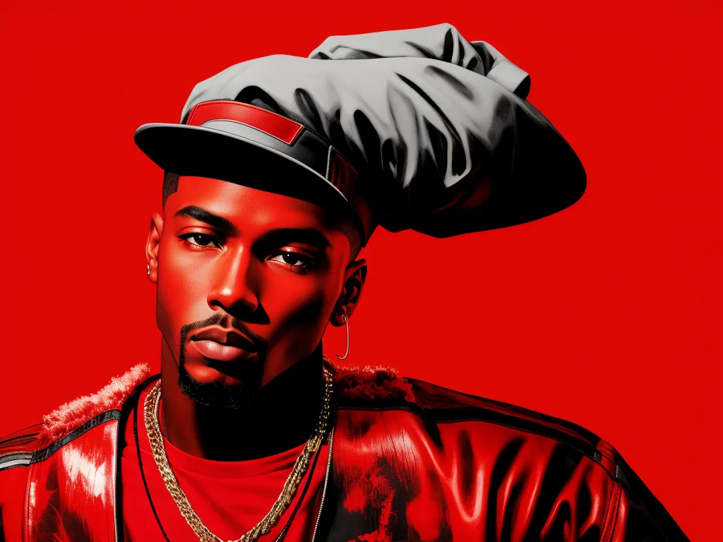 Pixel image converter red album cover, hiphop