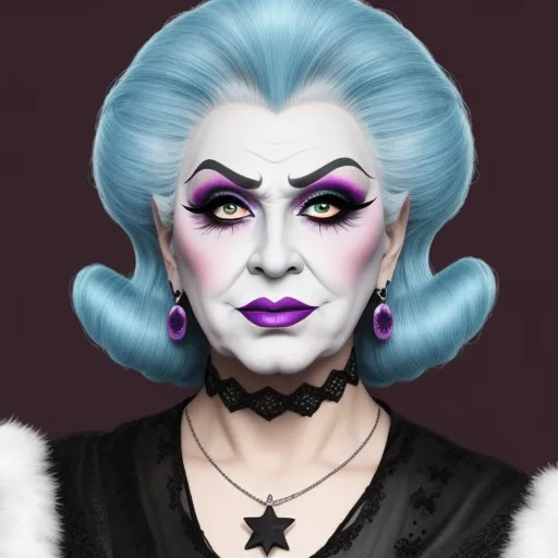 redraw ai: granny with drag make up and huge