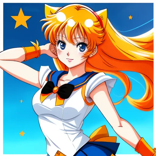 a cartoon girl with long hair and a bow tie on her head, wearing a sailor outfit and a sailor outfit, by Sailor Moon