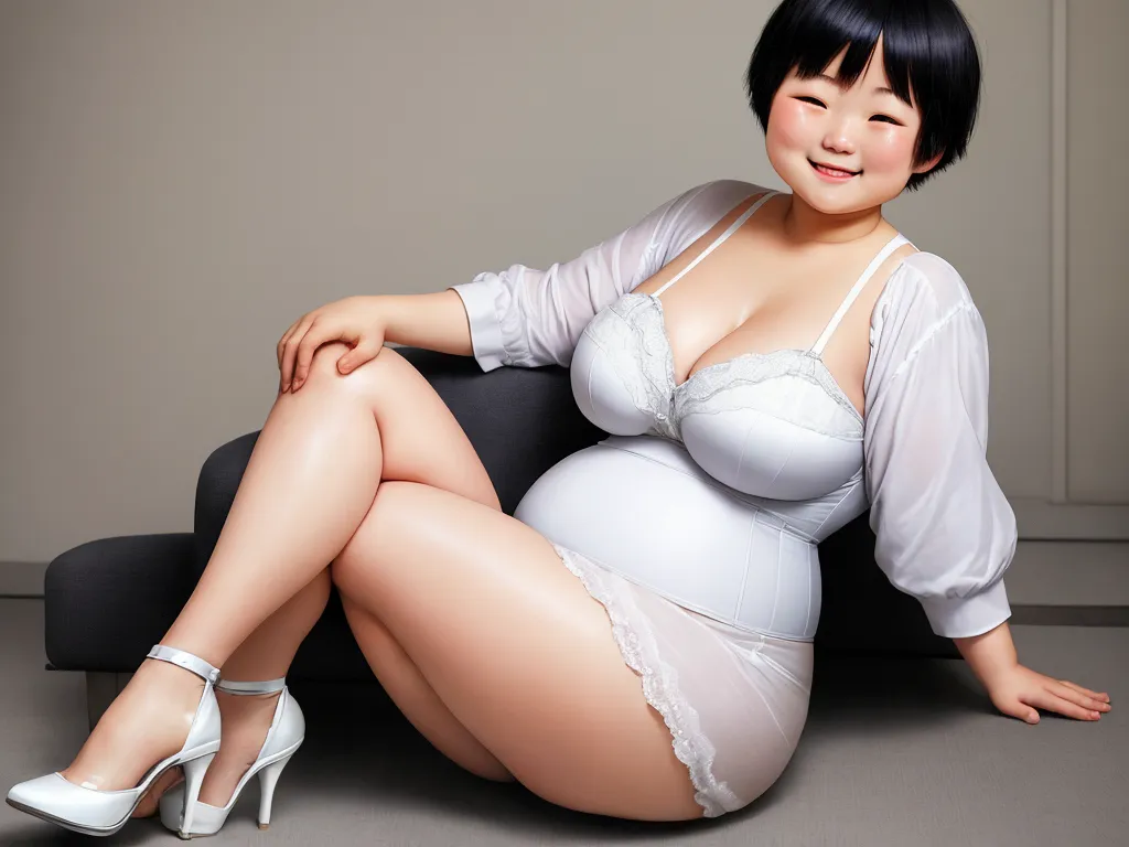 ai image: smiling, chubby, big-busted, short-haired
