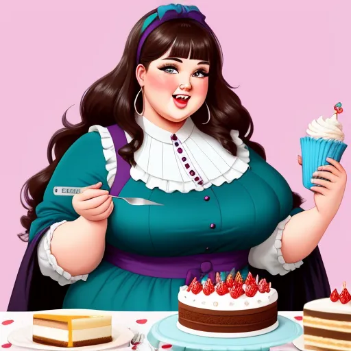 Ai Image To Image Ssbbw Woman With Cake All Over Her