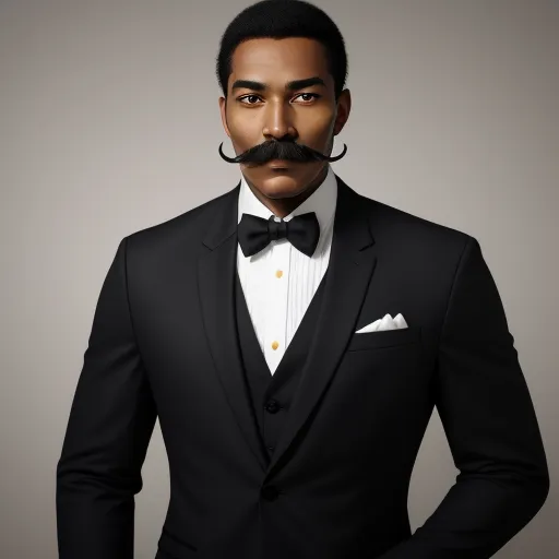 upload 2k image: a beautiful black man with a moustache