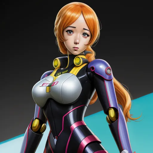 text to.image ai - a woman in a futuristic suit with a sci - fidget on her chest and a sci - fidget on her chest, by Leiji Matsumoto