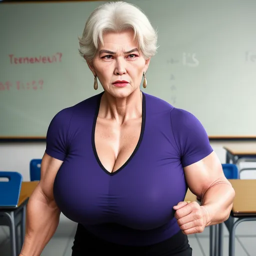 upscale image: Gilf, huge , serious, sexy, enermous, big ,strong