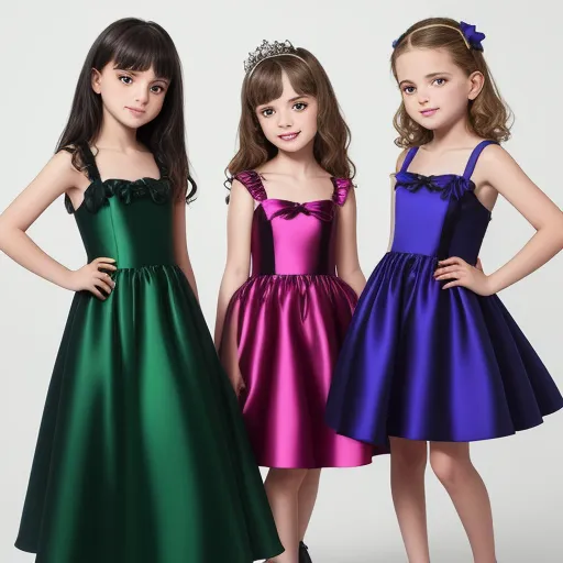 upscale image tweens wearing satin dresses