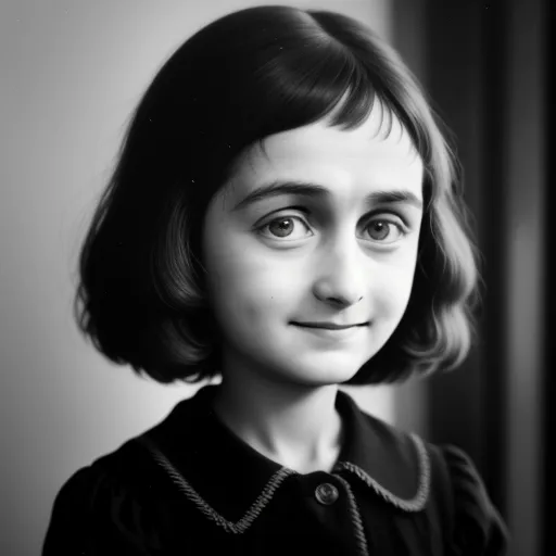 best ai image app - a black and white photo of a young girl with a smile on her face and shoulder length hair, wearing a black shirt, by Gottfried Helnwein