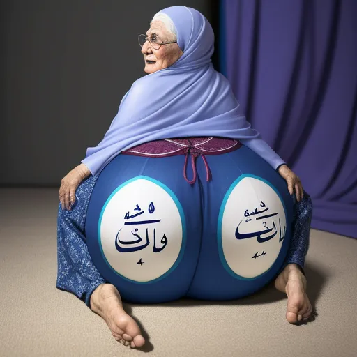 a woman in a blue outfit sitting on a large ball with two balls on it's back and two balls on the ground, by David LaChapelle