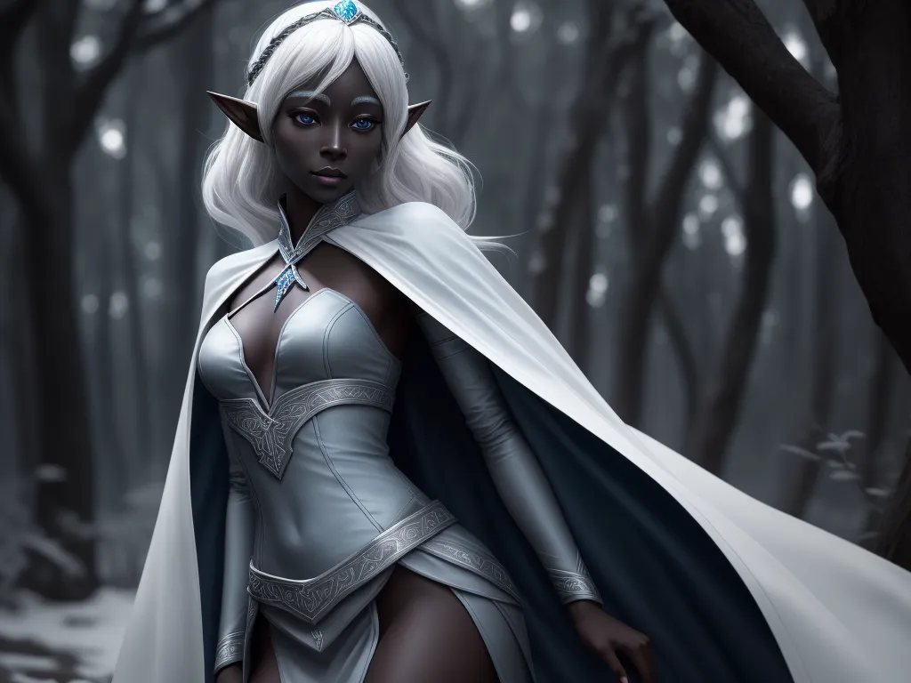   High Resolution 1 Solo Female Drow Elf Black Skin White Hair     High Resolution 1 Solo Female Drow Elf Black Skin White Hair Gxqzzk.webp