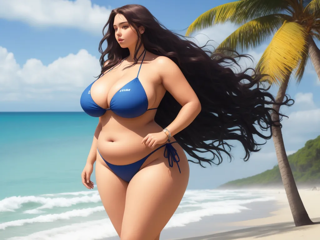 Ai High Resolution Woman In Bikini Big Boobs Big Big Butt Big 