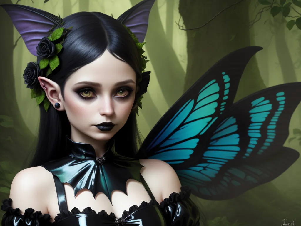 Ai Image Tool Woman In Black Latex Ears A Fairy Succubus