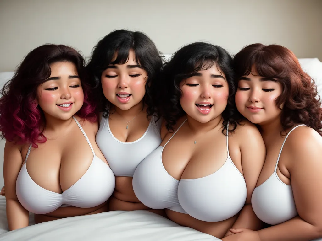ai makes images: young, short, chubby, Mexican girls with huge