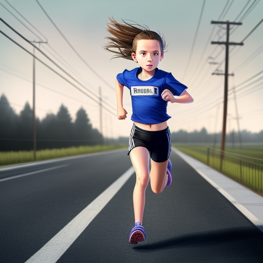 image downscaler 10yearold girl running across power lines