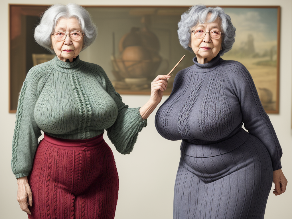 1080p Photo Grandma Wide Hips Big Hips Gles Knitting