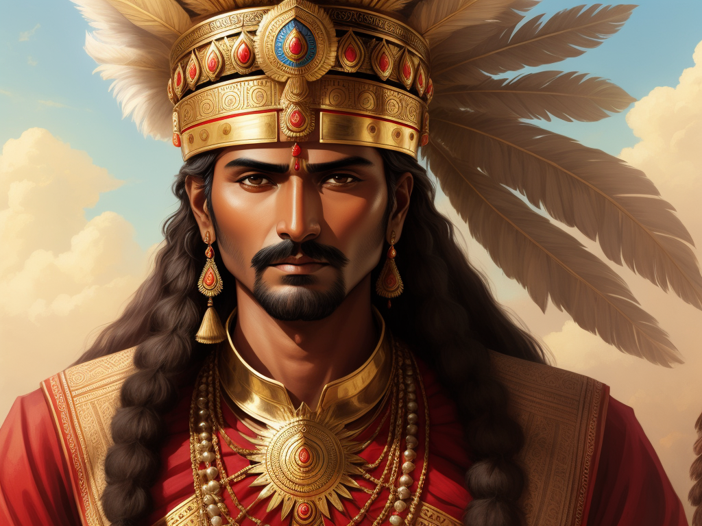 1080p Picture Ancient Indian King With Close Up Front Face