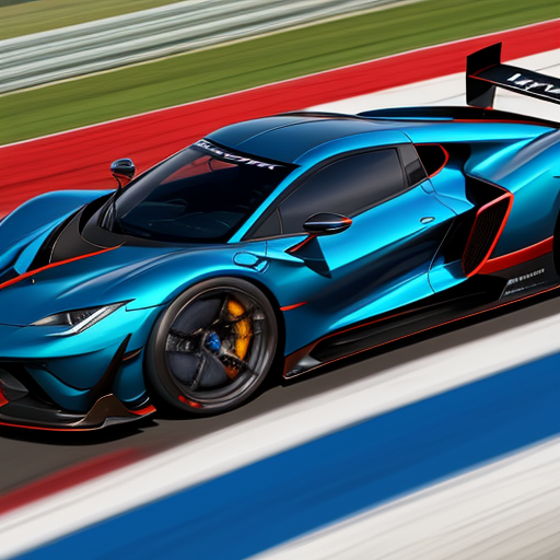 1920x1080 converter: Deep blue hypercar driving on a racetrack