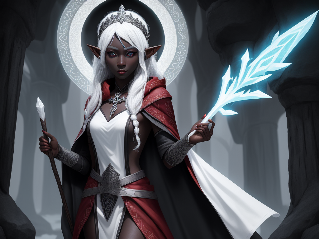 8k image: 1 solo beautiful female drow elf adventurer,