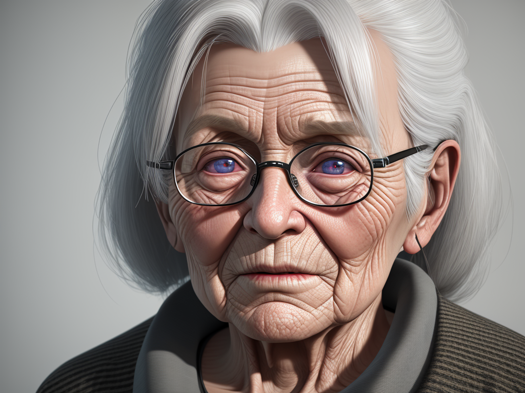 8k image: granny, alone