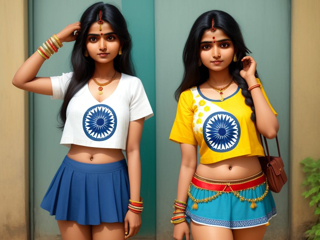 8k photos A Cute Indian women wearing Indian crop shirt and