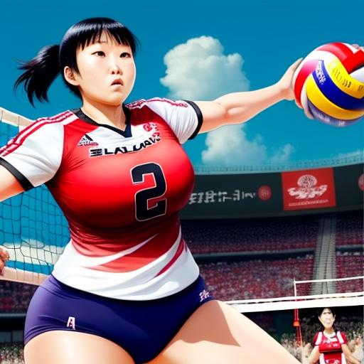 Ai Art Generator Aus Text A Big Volleyball Girl Japanese Have Big Boobs