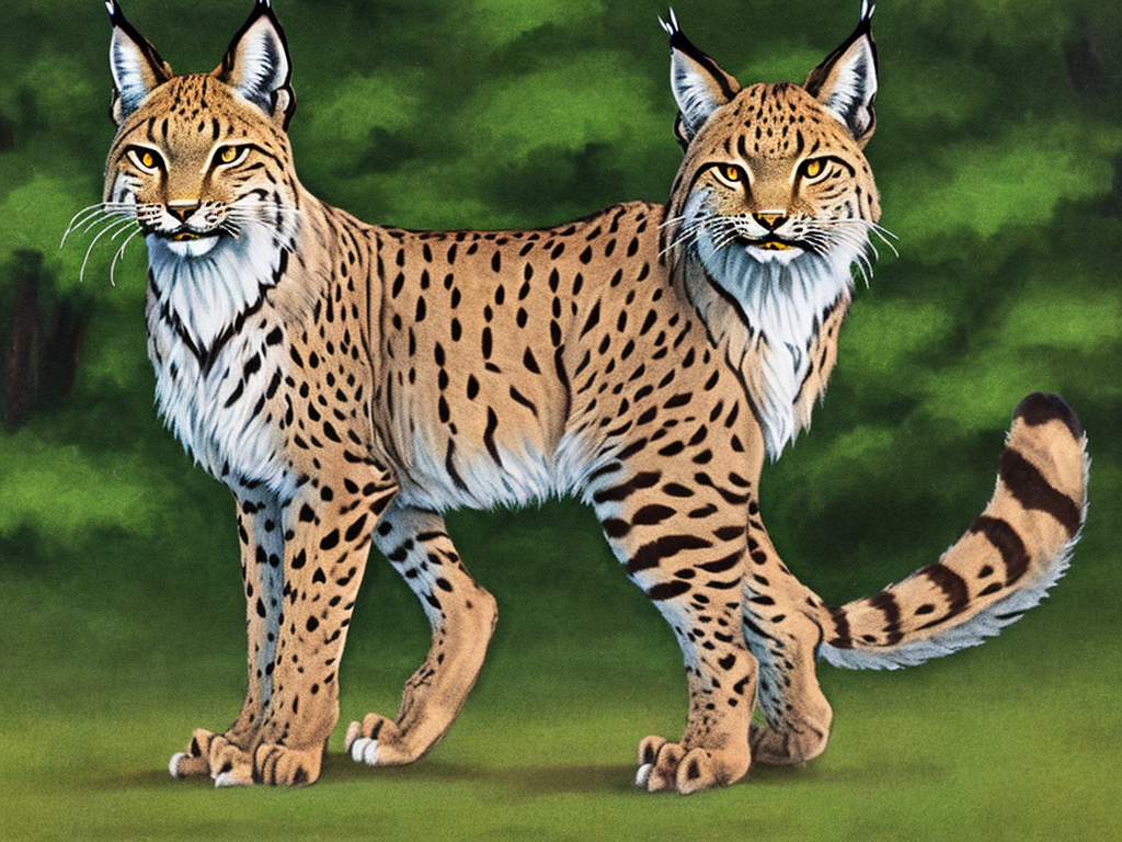 Best ai photo software A Eurasian lynx with a stubby tail, forest.