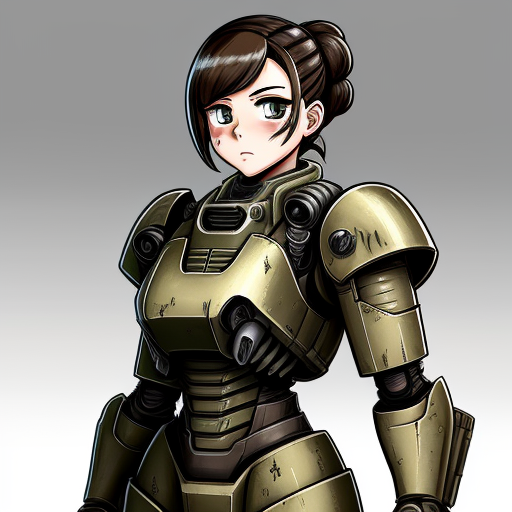 Make Photo Higher Quality A Female Brotherhood Of Steel Power Armor Soldier