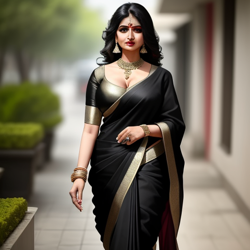 Ai Art Generator Do Texto A Girl In Saree Big Boobs Huge Boobs Deep