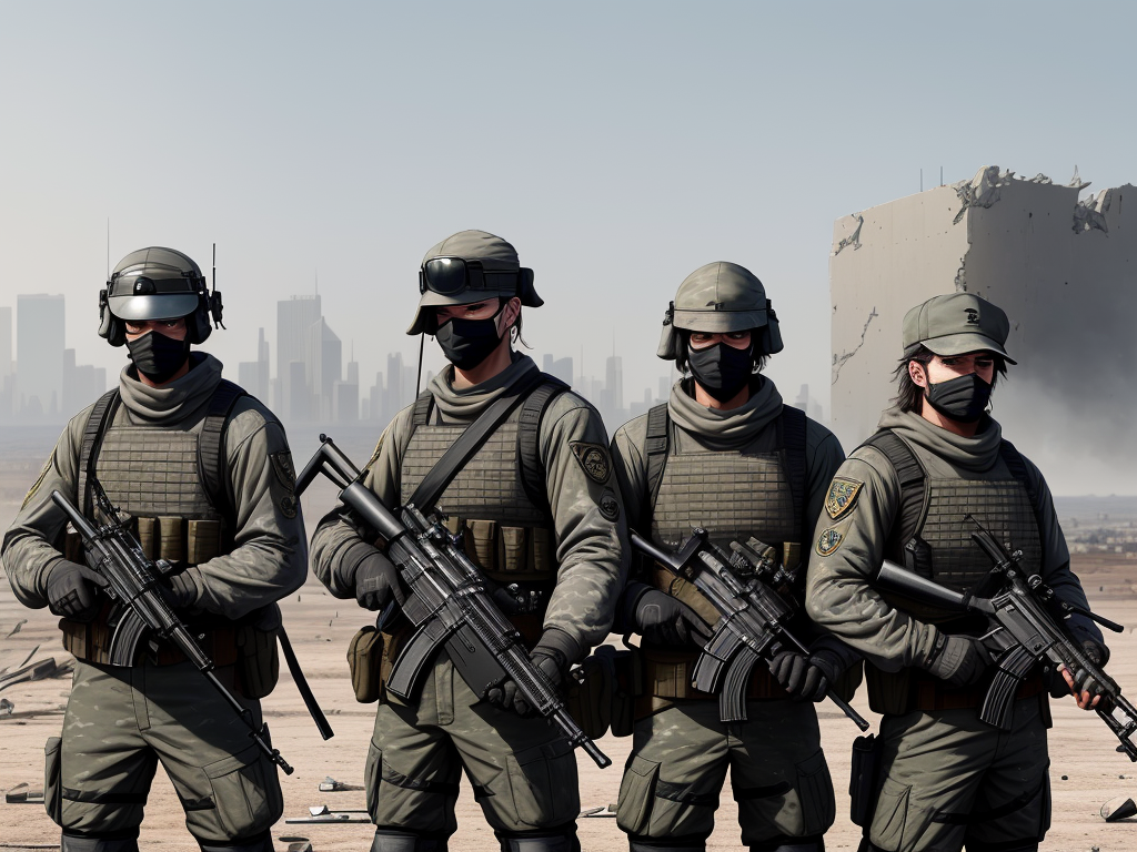 Convert image to 4k resolution: A group of mercenaries with a two ...