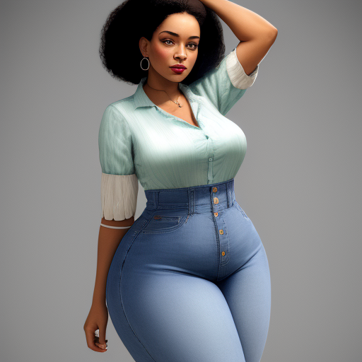 Turn An Image Into High Resolution A Huge Breasted Black Woman With Very Wide Hips