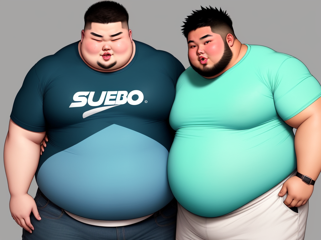 AI Art Generator aus Text A superchub Asian and his obese boyfriend ...