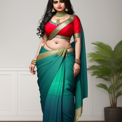 Generador De Arte Ai A Partir De Texto A Woman In Saree Huge Boobs My