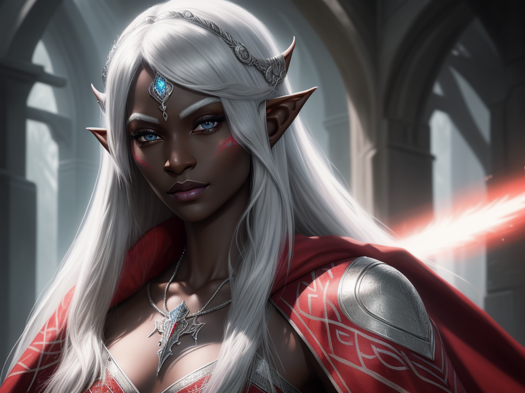 ai created pictures: hyperrealistic portrait of gorgeous drow elf