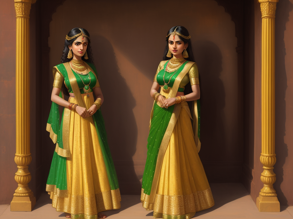 ai generated image: two women in indian clothing standing next to