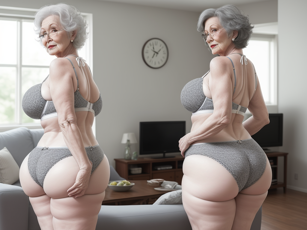 Ai Generated Image White Granny Big Booty Wide Hips Knitting