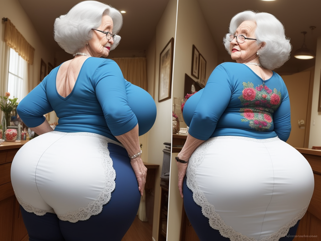 Ai Generated Images Granny Showing Her Big Booty