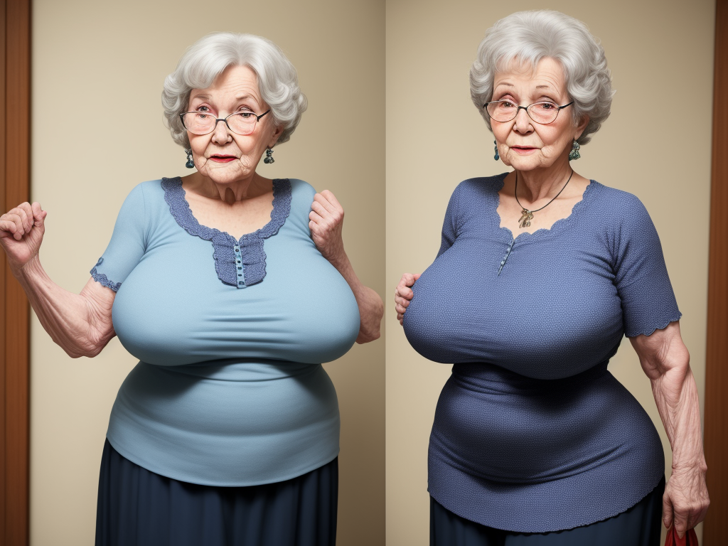 Ai Generated Images Granny Showing Her Big Full