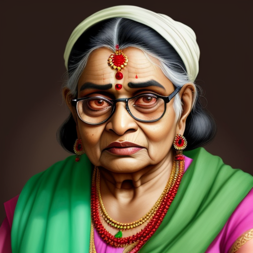 ai high resolution: Indian old aunty