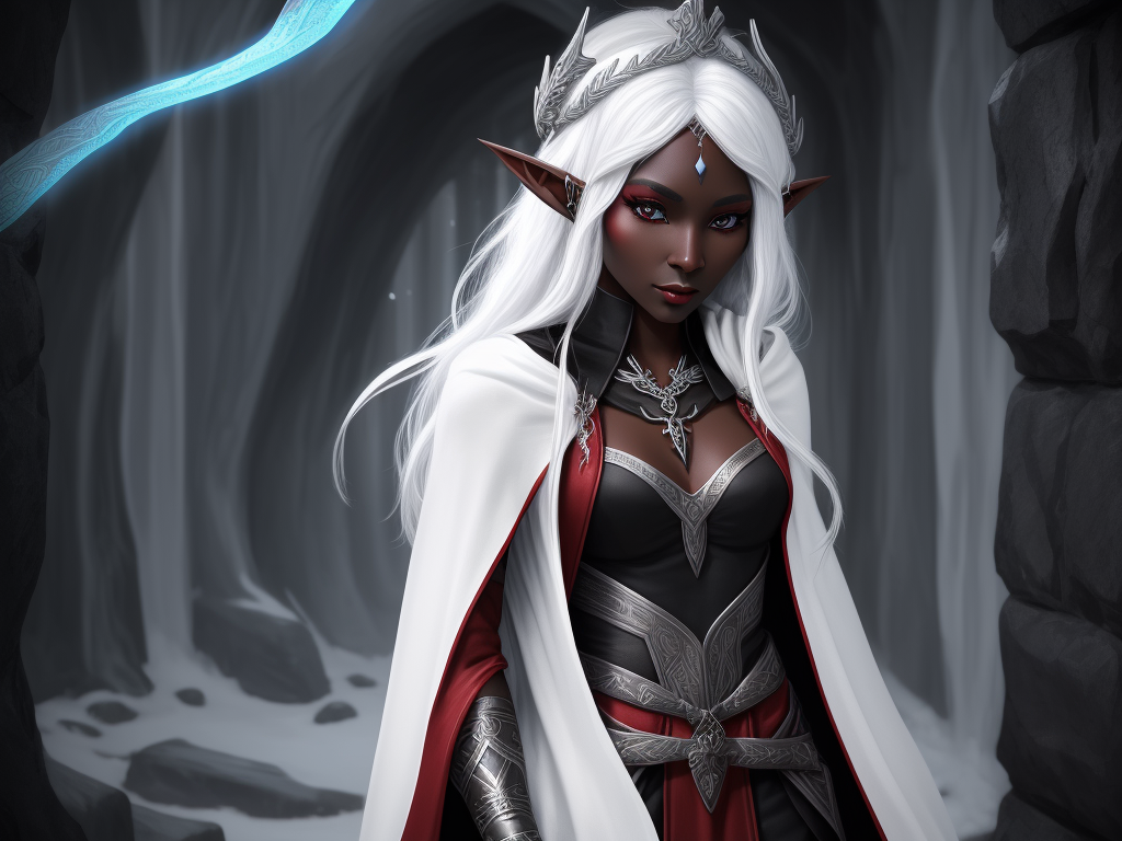 Ai Image Generator Free Solo Beautiful Female Drow Elf Adventurer