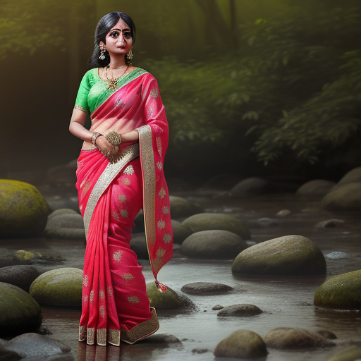 Ai Image Generator From Text Woman Saree Pallu Drop