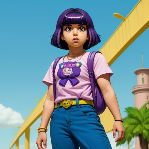 ai image modifier: dora the explorer in character of the animated